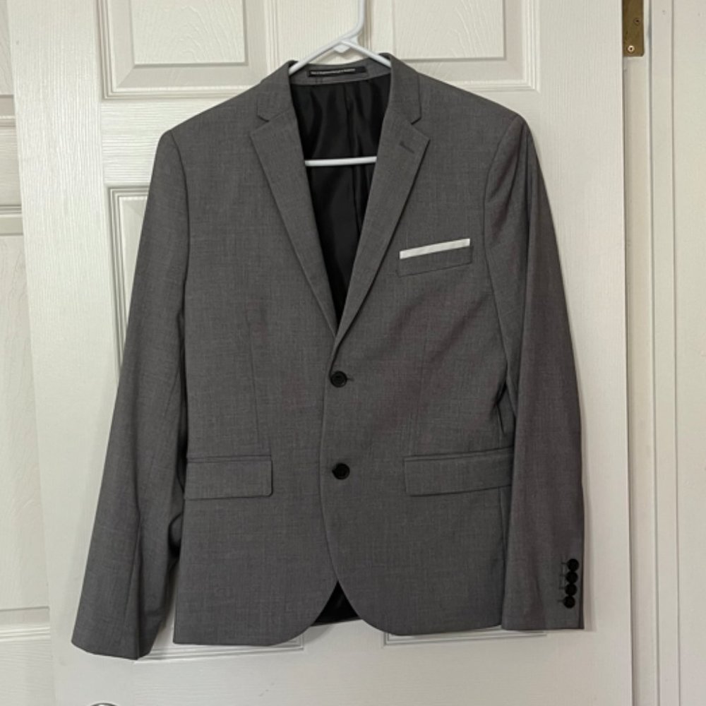 H&M Slim Fit Gray Suit Set - suit jacket and pants included